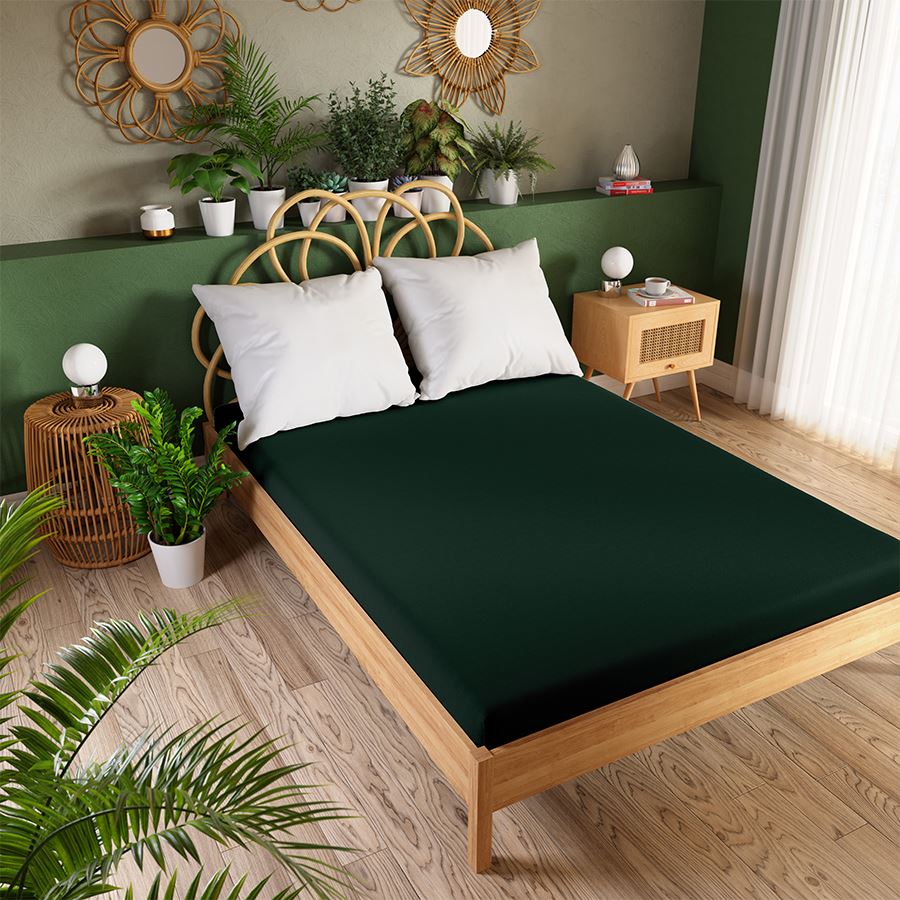 DREAMY PREMIUM Prześcieradło frotte z gumką, szerokość 220 x wysokość 200cm, kolor 035 ciemny zielony;butelkowy 100034/FRG/035/220200/1 - obrazek 3