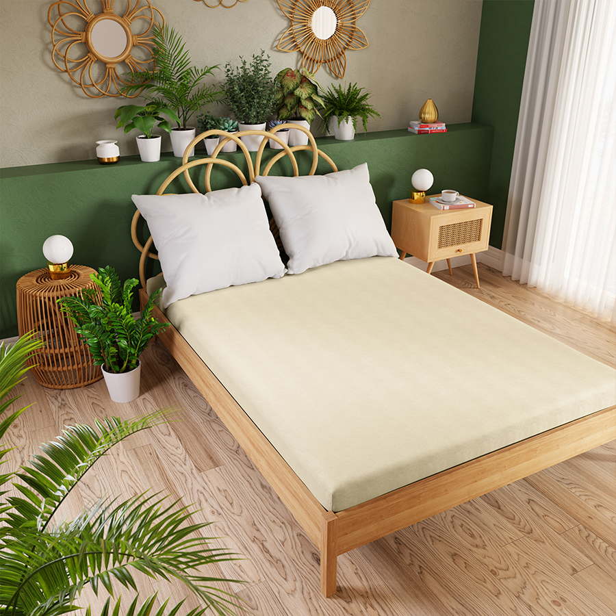 Prześcieradło jersey z gumką 90x200 Dreamy Premium kremowe 100033/JEG/012/090200/1 - obrazek 3
