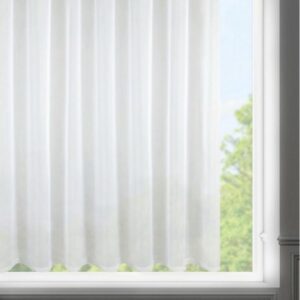 Firana 350x150 Lucy biała gotowa na przelotkach z lekkiej przewiewnej tkaniny Eurofirany