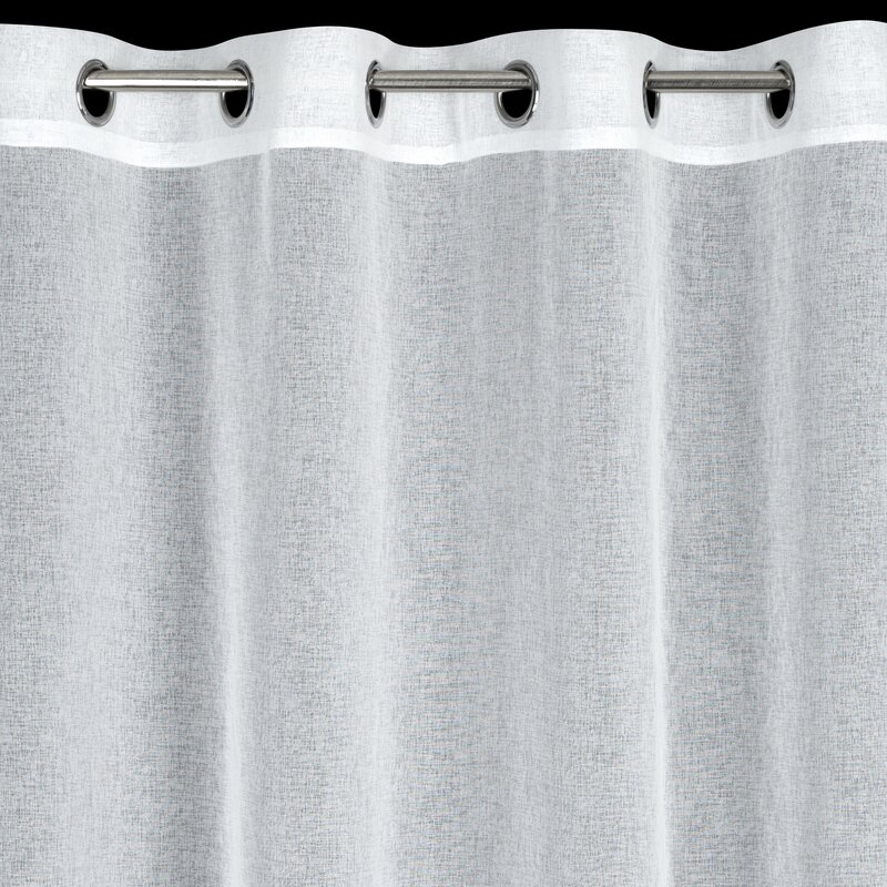 Firana gotowa 140x250 Margaret 6 biała zdobiona moherową nicią gotowa na przelotkach Eurofirany - obrazek 4