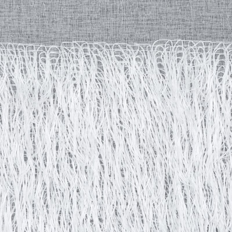 Firana gotowa 140x250 Margaret 6 biała zdobiona moherową nicią gotowa na przelotkach Eurofirany - obrazek 5