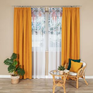 FLAURA Firana gotowa na taśmie, szerokość 140 x wysokość 250cm, tkanina Woal, kolor 001 biały P00112/FGT/002/140250/1