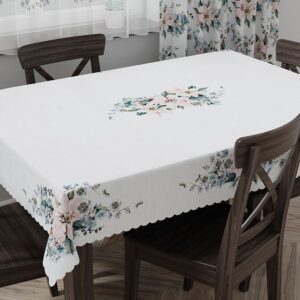 Obrus świąteczny wodoodporny 140x180 Gwiazda betlejemska różowy niebieski