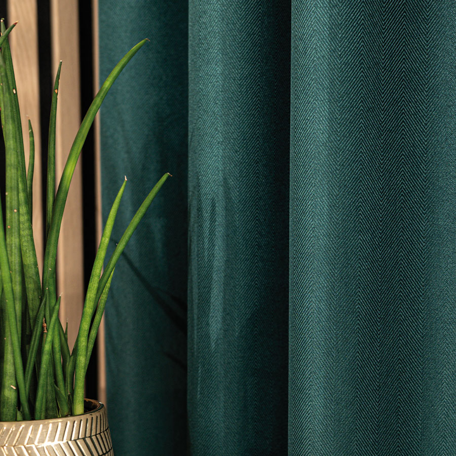 JODEŁKA Zasłona gotowa na przelotkach, szerokość 140cm x wysokość 250cm, kolor butelkowa zieleń - obrazek 3