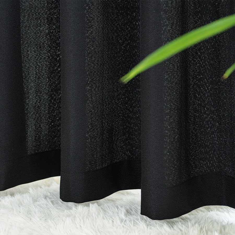 JODEŁKA Zasłona gotowa na przelotkach, szerokość 140cm x wysokość 250cm, kolor 111 czarny 724330/ZGP/111/140250/1 - obrazek 3