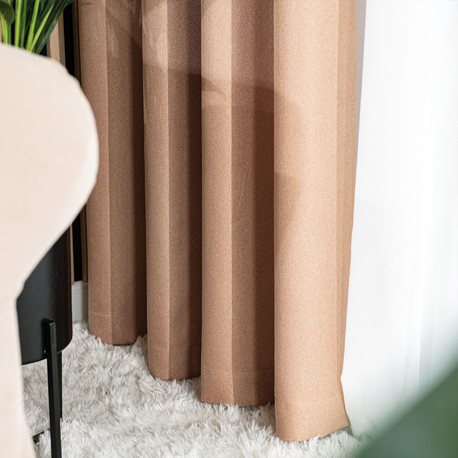 JODEŁKA Zasłona gotowa na przelotkach, szerokość 140cm x wysokość 250cm, kolo ciemny beżowy - obrazek 4