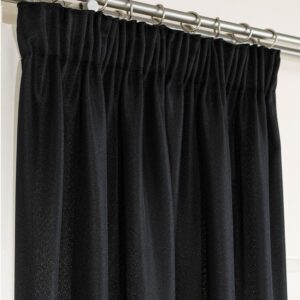 JODEŁKA Zasłona gotowa na taśmie, szerokość 140cm x wysokość 250cm, kolor 111 czarny 724330/ZGT/111/140250/1