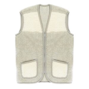 Kamizelka wełniana merynos Serena szara jasna XL Tombler Wyroby rehabilitacyjne Ocieplacz pozabiegowy