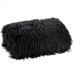 Koc narzuta 130x170 Adore włochacz czarny futrzak Eurofirany