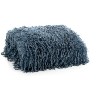 Koc narzuta 130x170 Adore włochacz granatowy futrzak Eurofirany