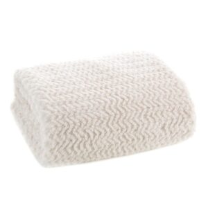 Koc narzuta 130x170 Laris kremowy z mikrofibry Eurofirany