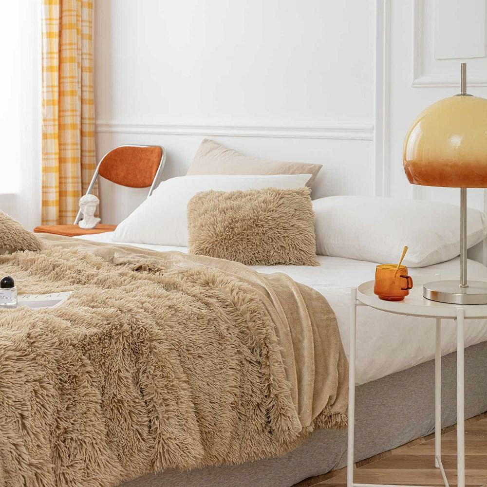 Koc narzuta 70x150 Yeti włochacz beżowy futrzak fotelówka - obrazek 2