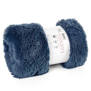 Koc narzuta na fotel 70X160 Tiffany 1 granatowy włochacz pled D91