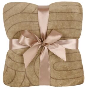 Koc narzuta z mikrofibry 130x170 beżowy geometria Retro Wave Lato 23