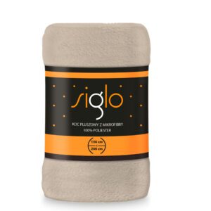 Koc narzuta z mikrofibry 150x200 Siglo beżowy ciemny Faro