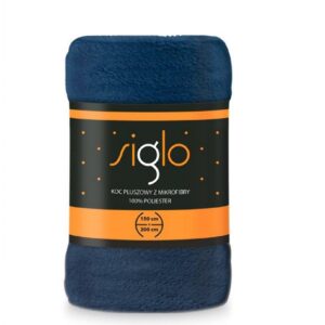Koc narzuta z mikrofibry 150x200 Siglo granatowy Faro