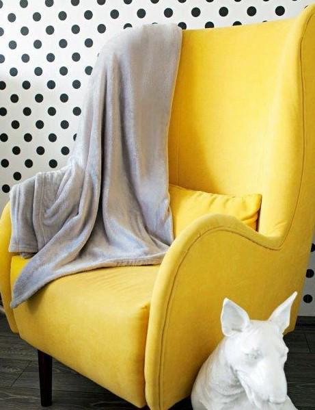 Koc narzuta z mikrofibry 150x200 Siglo srebrny Faro - obrazek 3