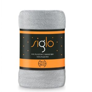 Koc narzuta z mikrofibry 150x200 Siglo srebrny Faro