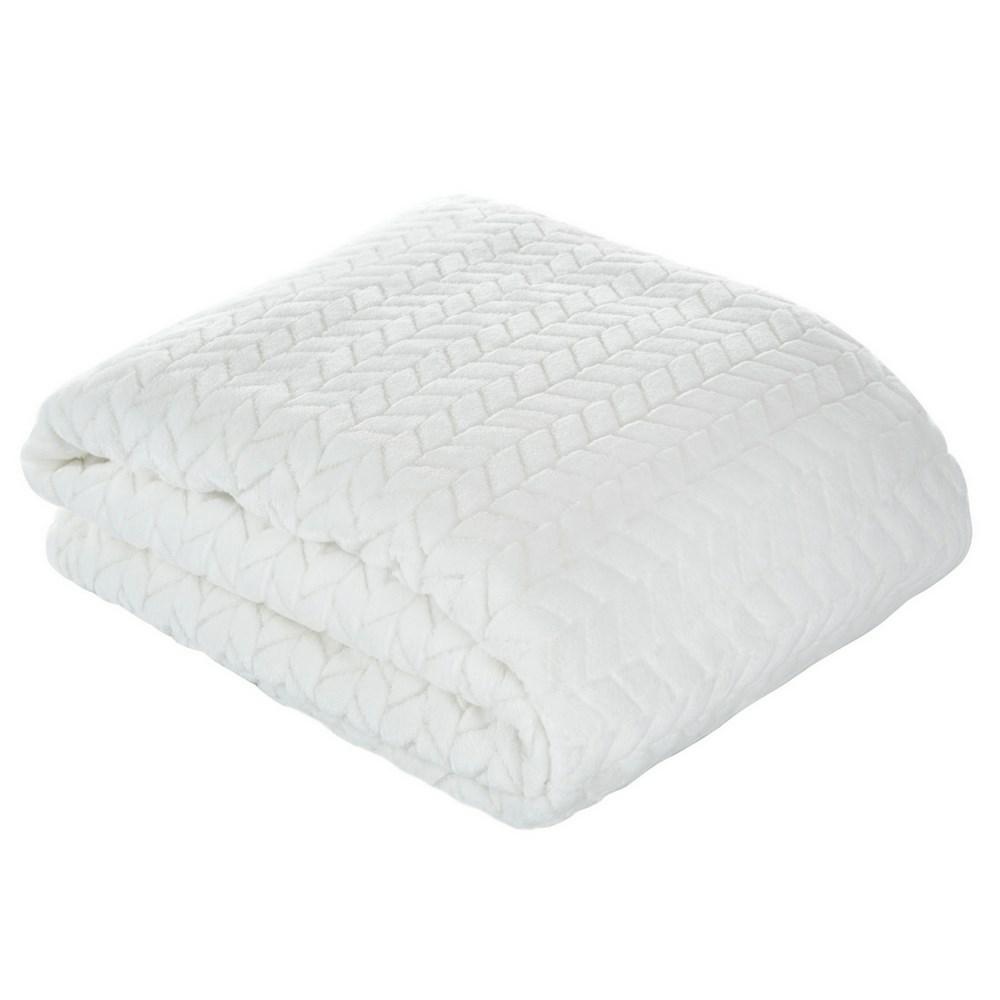 Koc narzuta z mikrofibry 170x210 Cindy kremowy - obrazek 3