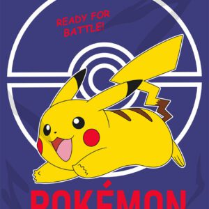 Koc polarowy 100x140 Pokemon granatowy żółty C24