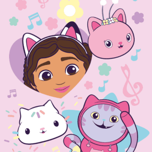 Koc polarowy 100x150 Gabi koci domek różowy Music