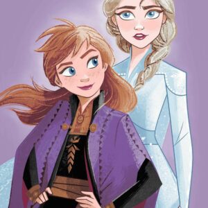 Koc z mkrofibry 100x150 Frozen Kraina Lodu Anna Elsa fioletowy JF24