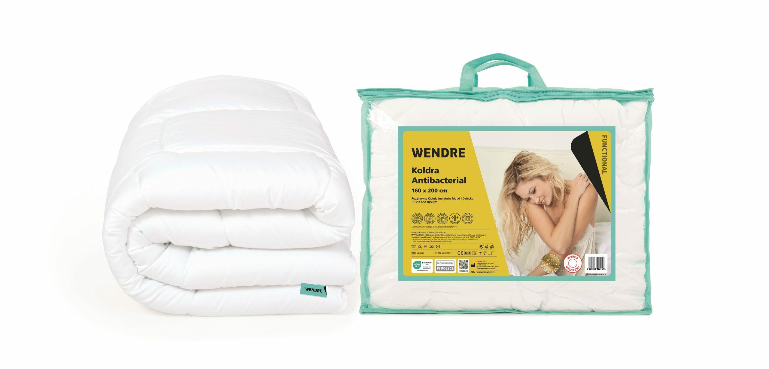 Kołdra Antibacterial 220x200 biała mikrofibra 1,30 kg Wendre - obrazek 2