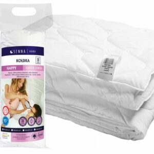 Kołdra antyalergiczna 200x220 Happy letnia super lekka 660 g biała poliestrowa mikrofaza zwijana w rulon Inter Widex