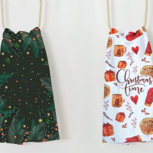 Komplet ścierek kuchennych 2 cz. 38x60 prezenty serduszka jodełka Christmas 2