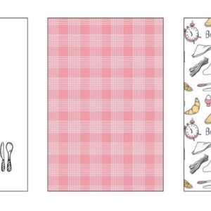 Komplet ścierek kuchennych 3 szt. 40x60 biały różowy Kuke 014 bawełniany Faro