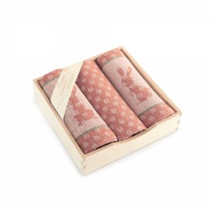 Komplet ścierek kuchennych Szarak 3 szt rudy 8525/10 w drewnianym pudełku Zwoltex 22