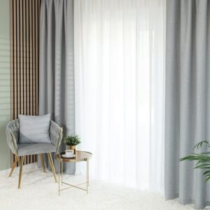 MOLLY Zasłona gotowa na przelotkach, szerokość 140cm x wysokość 250cm, kolor 020 jasny szary 651350/ZGP/020/140250/1