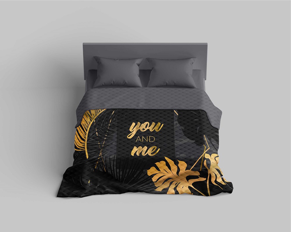 Narzuta dekoracyjna 200x220 czarna szara złota you and me K 103 Holland 14 - obrazek 5