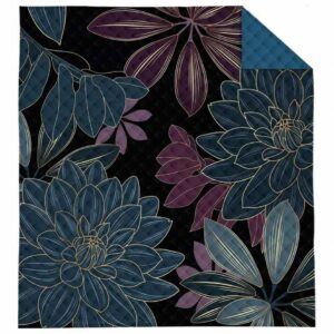 Narzuta dekoracyjna 220x240 niebieska kwiaty K 112 Holland 14