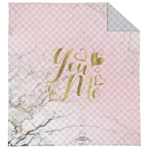Narzuta dekoracyjna 220x240 You&Me różowa pudrowa złota K_68 112 Bedspread