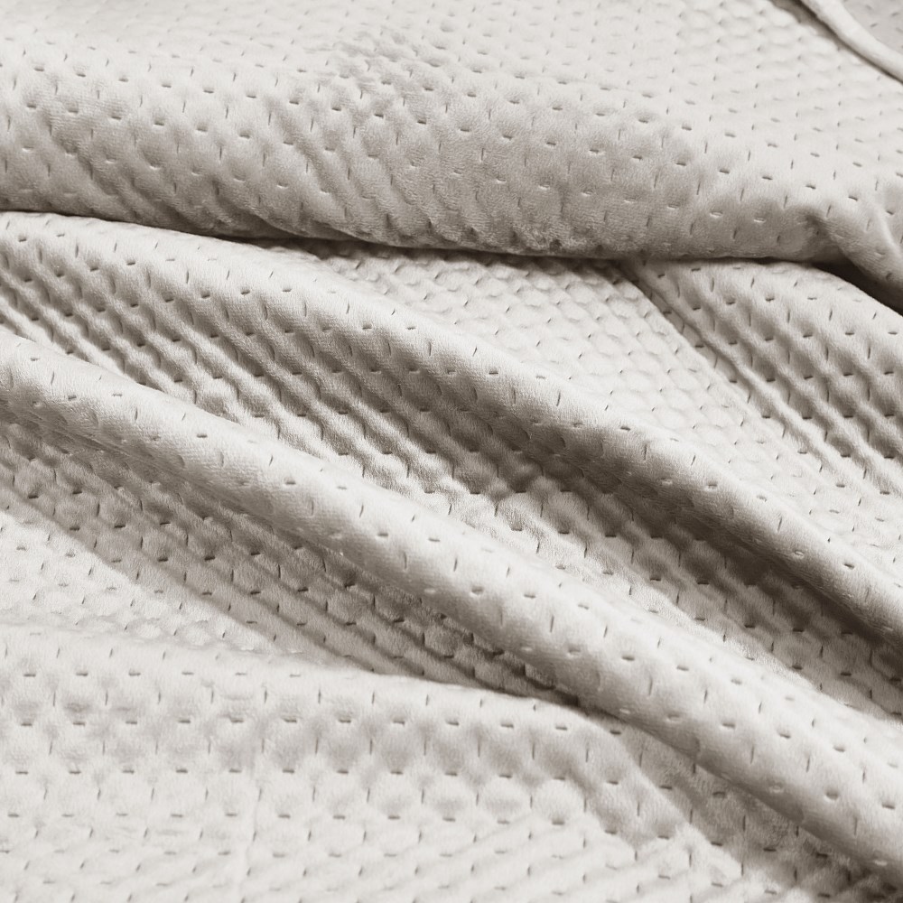 Narzuta welurowa 80x160 Maya na fotele beżowa jasna geometryczna krzyżyki I24 - obrazek 4