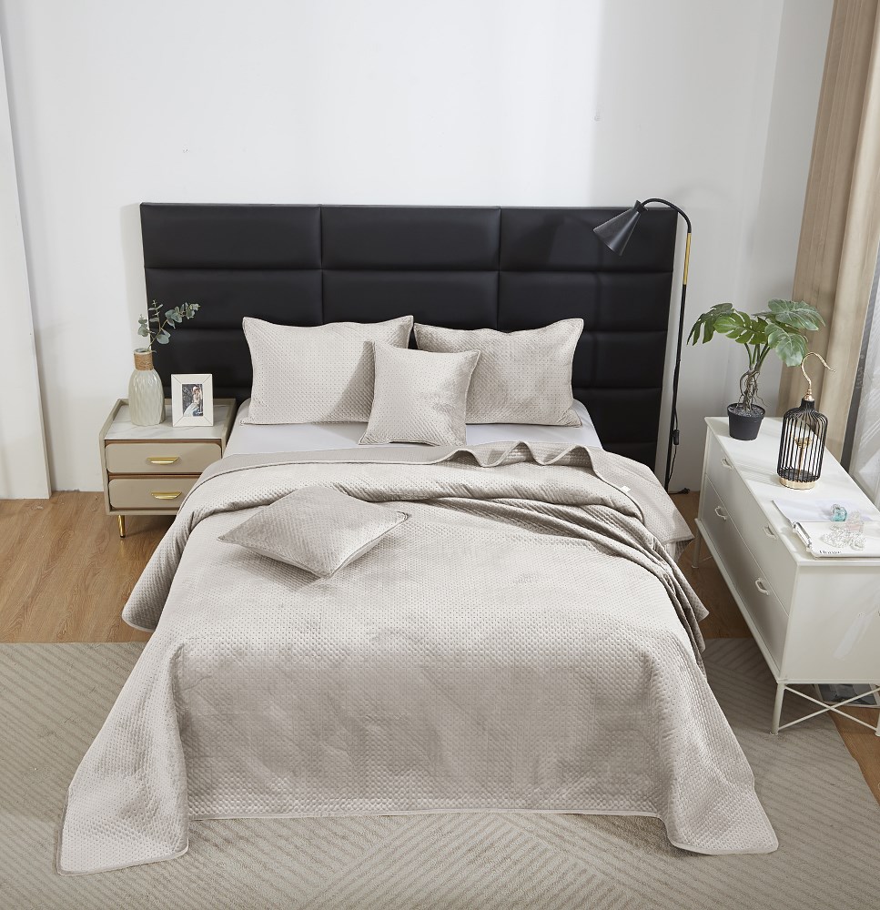 Narzuta welurowa 80x160 Maya na fotele beżowa jasna geometryczna krzyżyki I24 - obrazek 7