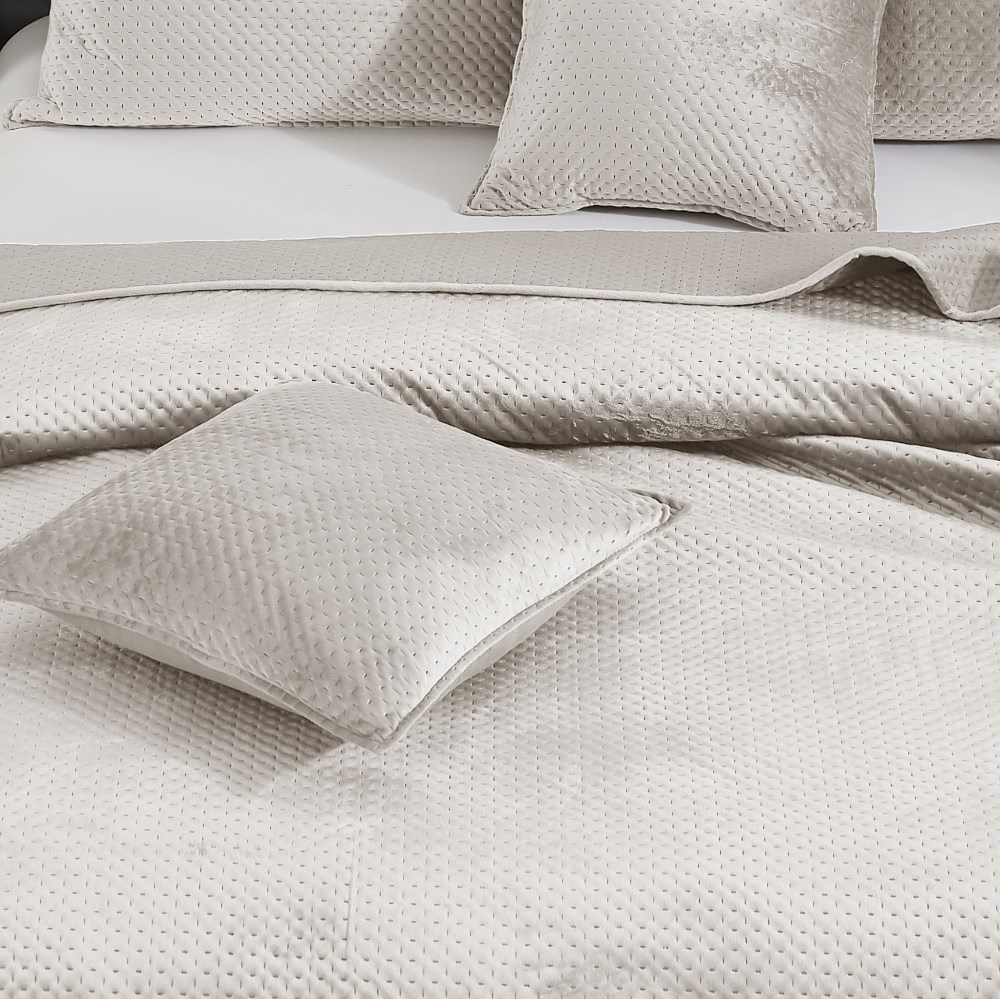 Narzuta welurowa 80x160 Maya na fotele beżowa jasna geometryczna krzyżyki I24 - obrazek 6