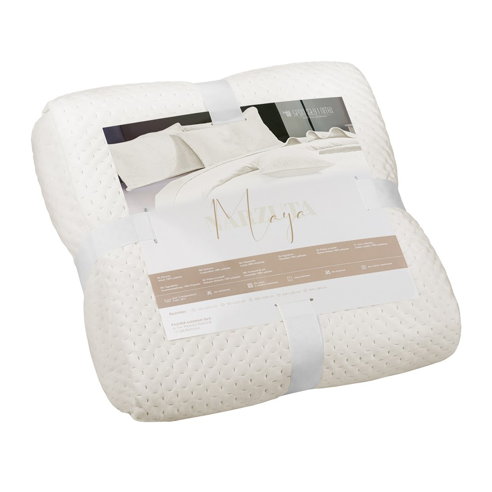 Narzuta welurowa 80x160 Maya na fotele beżowa jasna geometryczna krzyżyki I24 - obrazek 8