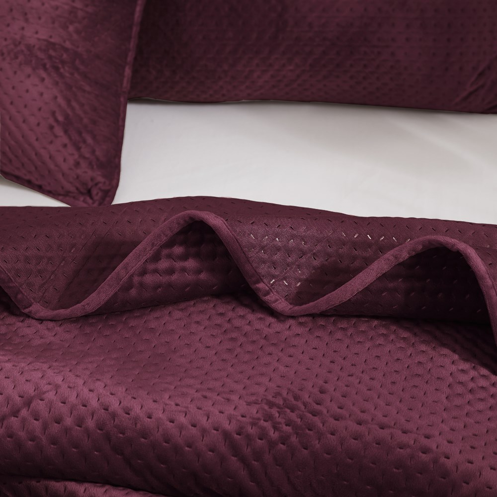 Narzuta welurowa 80x160 Maya na fotele bordowa geometryczna krzyżyki I24 - obrazek 5