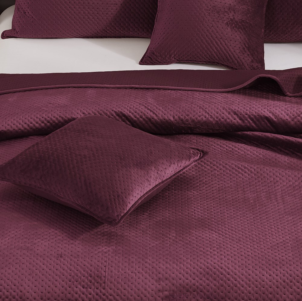 Narzuta welurowa 80x160 Maya na fotele bordowa geometryczna krzyżyki I24 - obrazek 6