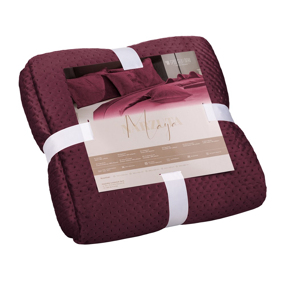 Narzuta welurowa 80x160 Maya na fotele bordowa geometryczna krzyżyki I24 - obrazek 8