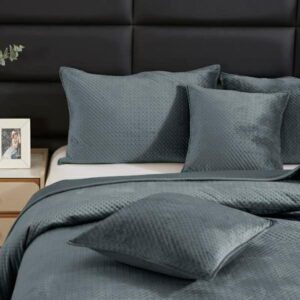 Narzuta welurowa 80x160 Maya na fotele grafitowa geometryczna krzyżyki I24