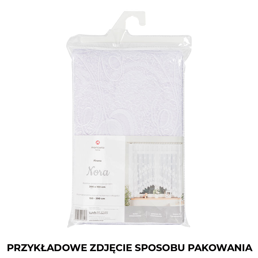 NORA Firanka żakardowa gotowa, szerokość 300 x wysokość 130cm, kolor biały - obrazek 5