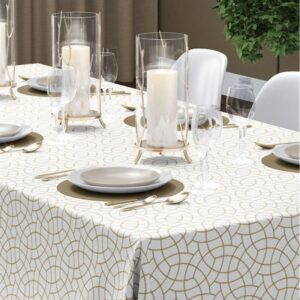 Obrus dekoracyjny 85x85 ekri złoty geometryczny 4137 A Panama 98