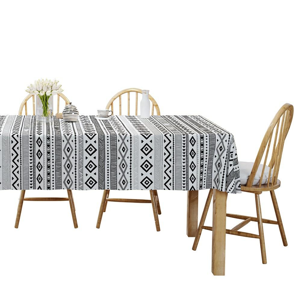 Obrus na stół 110x160 biały czarny geometryczny 4276 A Panama 17