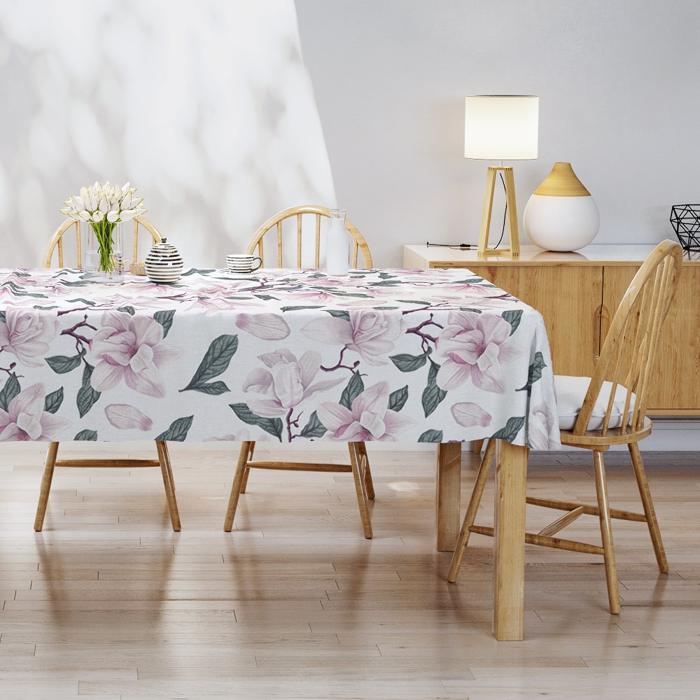 Obrus na stół 140x180 pudrowy kwiaty 4269 A Panama 17 - obrazek 3