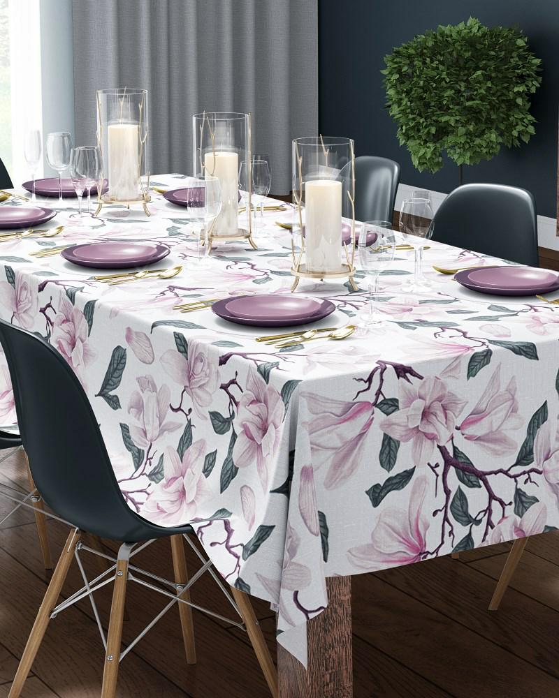 Obrus na stół 140x180 pudrowy kwiaty 4269 A Panama 17 - obrazek 5
