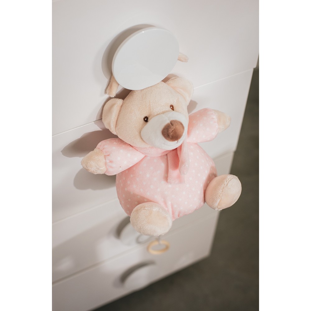 Pluszowa zabawka muzyczna z delikatną kołysanką Miś różowy 20 cm - obrazek 4