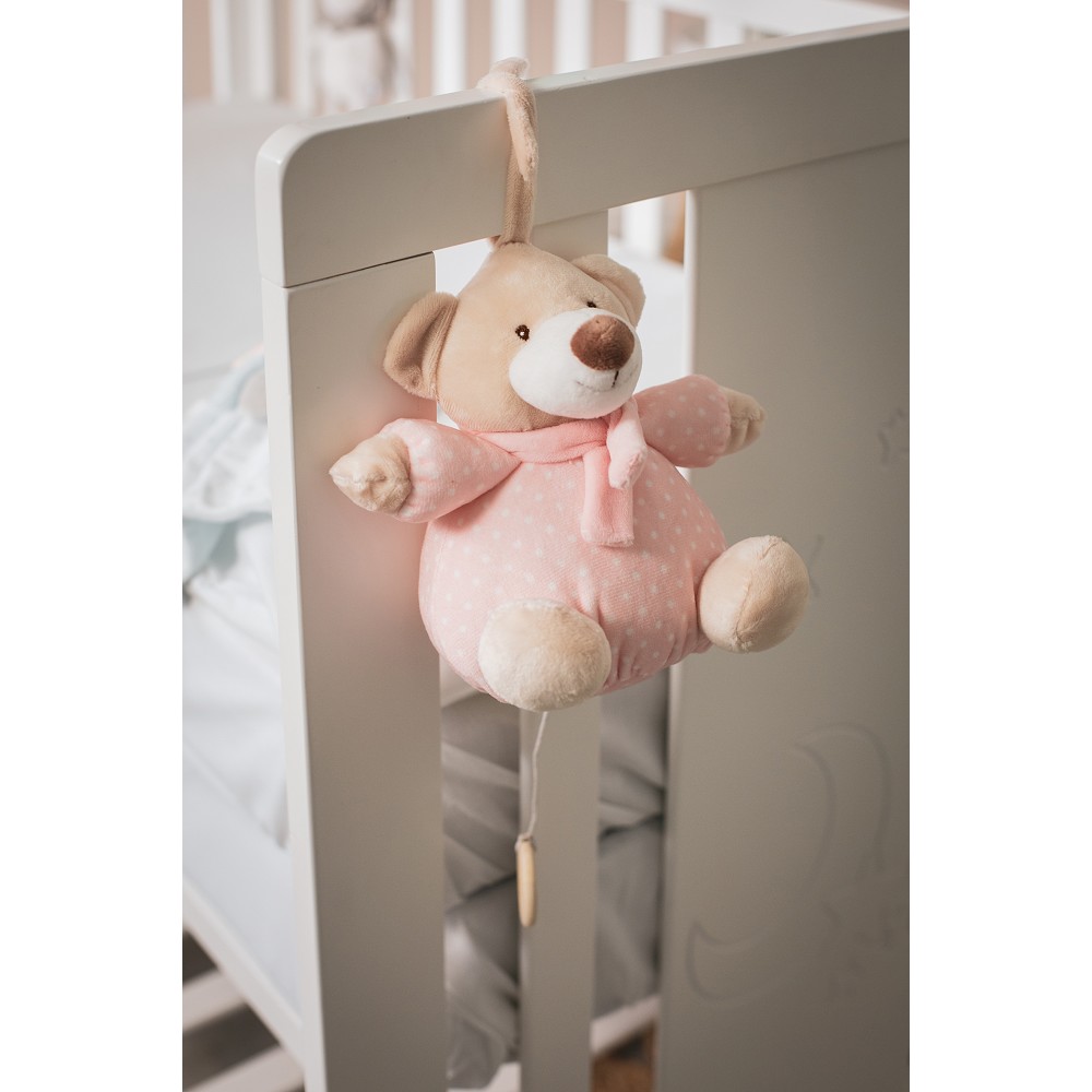 Pluszowa zabawka muzyczna z delikatną kołysanką Miś różowy 20 cm - obrazek 5